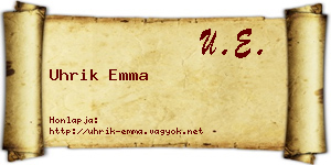 Uhrik Emma névjegykártya